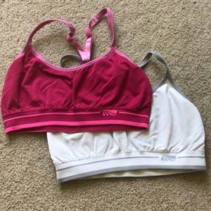 Pink, white  sports bras